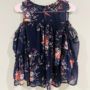 Lucky Brand Sheer Floral Blouse